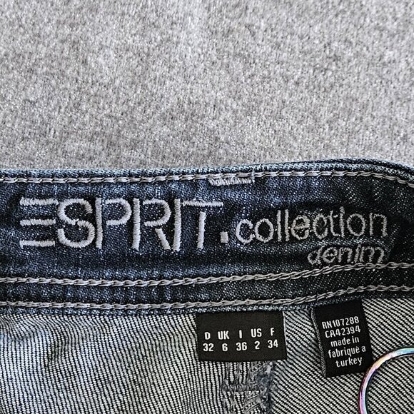 Esprit Collection Jeans Womens 2 Blue Low Rise Pockets Flare Stretch Y2K Hippie - Picture 3 of 16